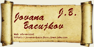 Jovana Bačujkov vizit kartica